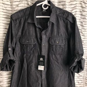 Men’s/young adult male long sleeve button up shirt